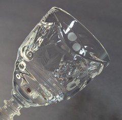 Rock Sharpe Groton Cordial Pressed Etched Floral Clear Glass Ornate Stem 1013