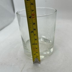Glass Short Clear Cylindrical Flat Base 3D Laser Etched Modern Barware