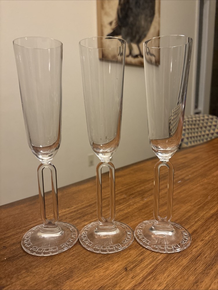 Set Of 4 RIEDEL SOMMELIERS MILLENNIUM CHAMPAGNE FLUTES Y2K Austria – Signed