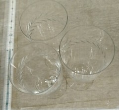 3 Fostoria Holly Clear 6.5″ Footed Iced Tea Glasses Stem Pattern