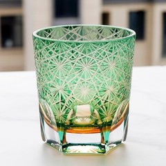 Luxury Heavy Base Crystal Whiskey Glass Tumbler Japanese Style Edo Kiriko Glass