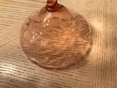 5 Central Glass Works 1426 Pink Twisted Stem Diamond Optic Champagne/Sherbet 