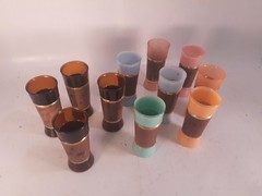 Vintage Mid Century Siests Wsre Tiki Bar Tumblers, 11 Total