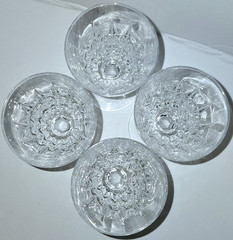 Cristal D’Arques Durand 4 Pompadour Wine Glasses 6″ Cut Crystal France