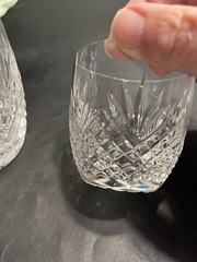 Waterford Style Crystal Vintage Tumble Up Bedside Carafe And Tumbler Glass