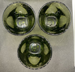 6 Vintage Vanity Green By Colony 5 oz Flat Tumbler Double Shot Whiskey Glasses