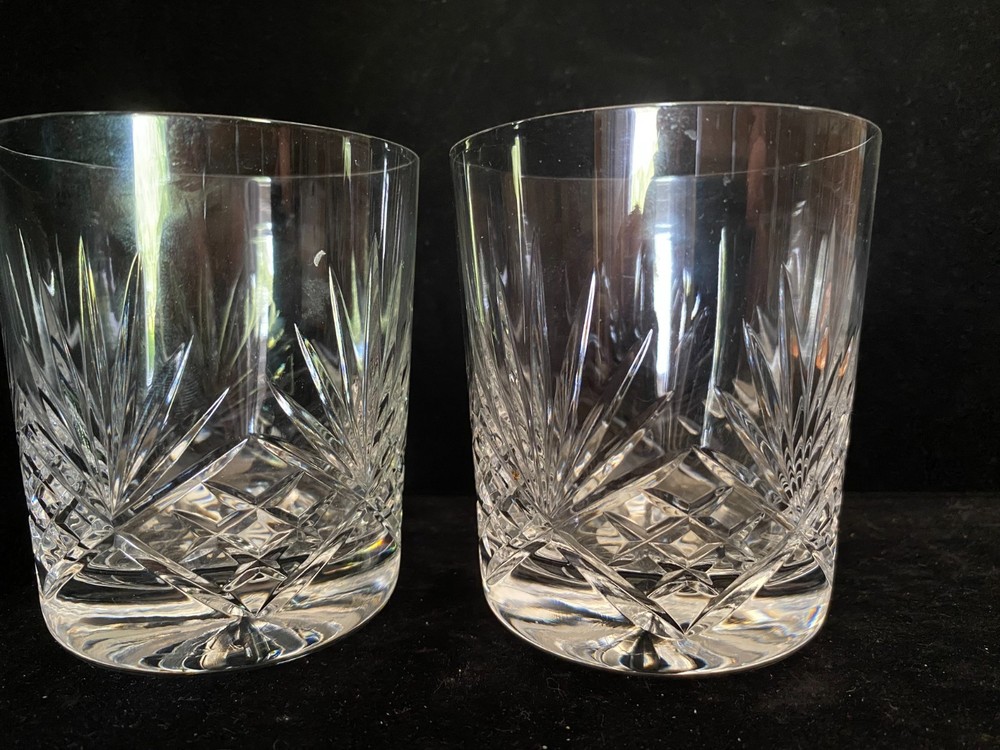 S/2 24% Lead Crystal Double Old Fashioned Glasses Made in Poland