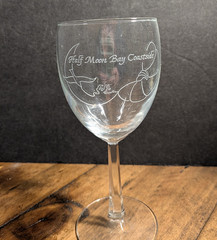 Vintage Half Moon Bay wine festival glass 1985