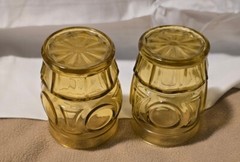 Bulls Eye Tumbler Glasses Amber Set of 2 10 oz Each