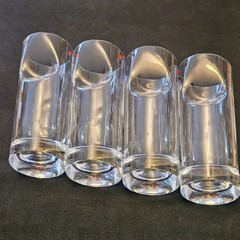 Ice Stopper Glasses by Angelo Mangiarotti for Cristallerie Colle, 1980s Set of 4