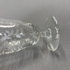 Morgantown Lace Bouquet Iced Tea Glass Water Goblet 5 1/2″ Set of 4 Etched