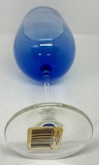 1 Libbey Vina Blue Wine Glass with Clear Stem and Base, 9 1/4″