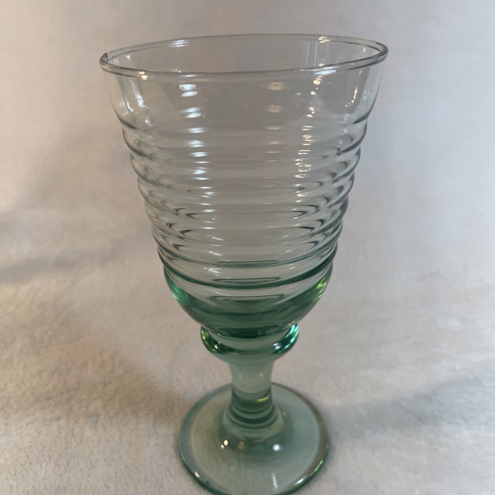 Vintage Libbey Sirrus Spanish Green Water Goblet 7.4″ USA 12oz Replacement