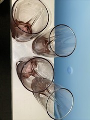 Libbey Imperial Plum Cooler Tumbler Glasses 6.75” Set of 4 Vintage Pink Barware