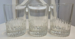 Vtg Leather Wrapped 4″ Drinking Glasses Green Bohemian Handmade Barware Set of 3