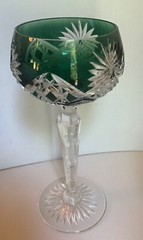 A Set of 8 Beautiful VAL ST LAMBERT BERNCASTEL GREEN HOCK Glass 6 7/8″