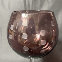 Mikasa Cheers Balloon Wine Glasses Goblets Purple Crystal Etched ~9” Set Of 2