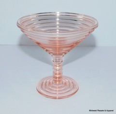 Anchor Hocking Manhattan Pink Footed Dessert Compote Cocktail Martini Glass 5 in