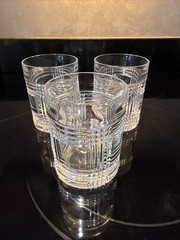 RALPH LAUREN Glen Plaid DOUBLE OLD FASHIONED GLASS 4 1/8″ – Lot If 3
