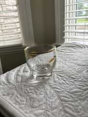 Vintage Viking Glass 5 Oz Juice Glasses Set of 12 Gold Wheat w Original 1964 Box