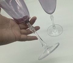 Vintage Lavender Wine/Water Goblets -Pair