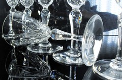 St Louis Ardèche 1 Crystal Wine Glass Ouffle Size Modeled Signed 16Cm