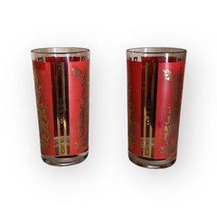 Vintage Culver Mandalay Siamese Burmese Thai Goddess Dancer Highball Glasses –