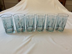 Swanky Swigs Under the Sea 5″ Glasses – blue, white and black – Set of 6