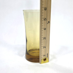Vtg Amber Drinking Glass Flared Tumbler Replacement, 5.75″ Weighted Bottom 1950s