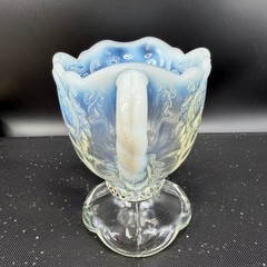 EAPG Northwood Intaglio Blue Opalescent Glass Creamer Antique Victorian Floral