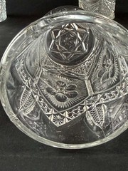 Set of Six Antique Rayed Flower 9 oz Flat Tumblers by Indiana Glass-Rare Find!
