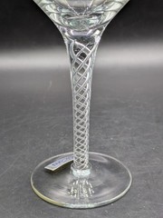 Toscany Martini Glass Set of 4 Hand Blown Twisted Braid Stem Romania 8 oz