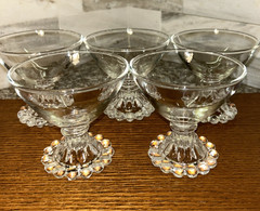Anchor Hocking Boopie Clear Champagne /Sherbet Glasses 3 ½” Tall, 3 1/2 Set Of 5