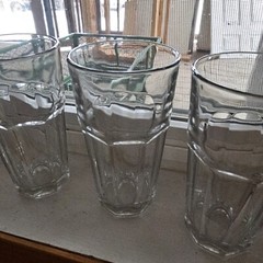 Vintage (6) Libbey Depression Hexagon Shaped Mini Solid Light Green Colored…
