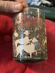 1 Vintage MCM Cera Unicorn In Captivity Barware Whimsy Mythical Whiskey Lowball