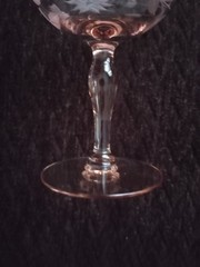 Lancaster Pink Jubilee 4.75″ Paneled Depression Glass Wine/Stemware- Set Of 5