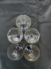 5-Home Essentials Teardrop Blue Cobalt Stem Cordial With Original Tags