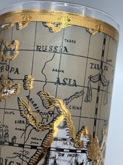 7 Vintage MCM Cera 22K Gold Old World Map Cocktail Tumblers Glasses EUC L👀K