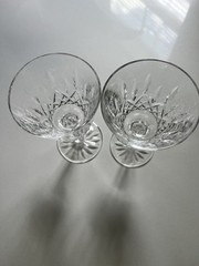 Set of 2 Waterford Lismore Crystal 4oz 5 7/8 Stem Wine Glass Goblet Lot..