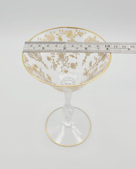 Vintage Champagne/Martini/Tall Sherbet Gold Encrusted Rose Point by Cambridge