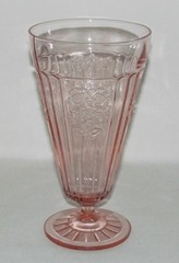 Hocking Glass MAYFAIR Open Rose Pink Footed 15oz Iced Tea Tumbler