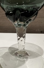 Vintage 1960s Shot Glasses Swirl Stem Cordial Glass Smoke Gray 4.25” Tall