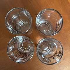 VTG Vitreon Queens Lusterware 25th Anniversary Glasses Roses Silver Rim Set Of 4