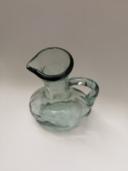 Vintage MCM Narrow Glass Pitcher Cocktail Juice Pitcher Mid Century Carafe Vase