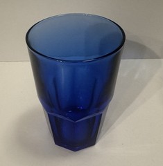 Vintage Crisa Boston, Cobalt Blue Drinking Glass 8-Paneled Tumbler