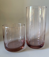Vintage Libbey Metropolitan Ombre Plumb Pink Glasses – 4 Tall Tumblers & 4 Rocks