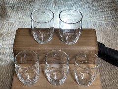 Set of 5 – Orange Juice, Milk, Water, Drinking Glasses, Crystal Clear 3″ Tall
