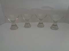 Set of 4 Vintage Martini / Cordial Glasses w/ Weighted Base
