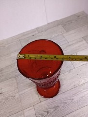 Vtg L.G. WRIGHT GLASS «STRAWBERRY & CURRANT RUBY» RED WATER GOBLET 6-1/2″