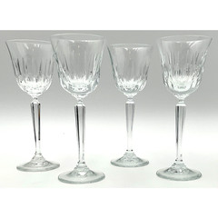 Mikasa Park Avenue Lead Crystal Wine Glasses Set of Four Brand New Vintage 8″